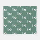 Personalized pet blanket with name and paw print fleece deken (Voorkant (Horizontaal))