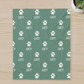 Personalized pet blanket with name and paw print fleece deken