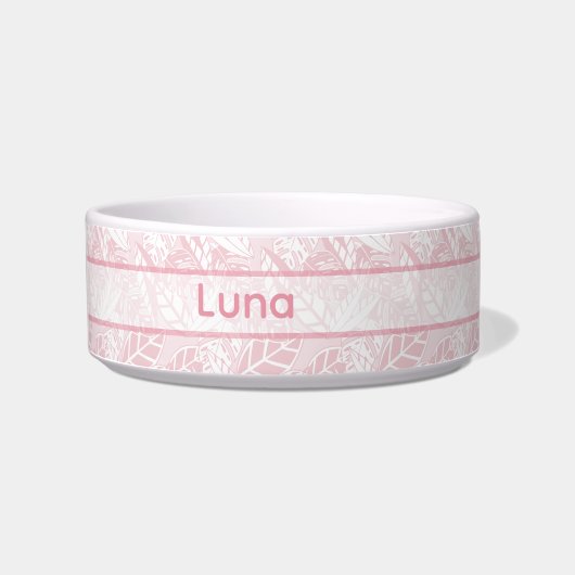 Personalized Pet Bowl with foliage Voerbakje (Voorkant)