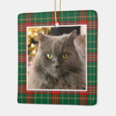 Personalized Pet Cat Dog Christmas Plaid Keramisch Ornament (Links)