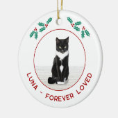 Personalized Pet Cat Memorial Christmas Photo Keramisch Ornament (Links)