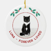 Personalized Pet Cat Memorial Christmas Photo Keramisch Ornament (Achterkant)