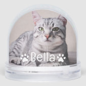Personalized Pet Cat Name and Photo Custom Sneeuwbol (Achterkant)