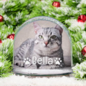 Personalized Pet Cat Name and Photo Custom Sneeuwbol