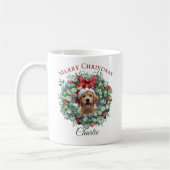 Personalized Pet Christmas Mug with Wreath & Name Koffiemok (Links)