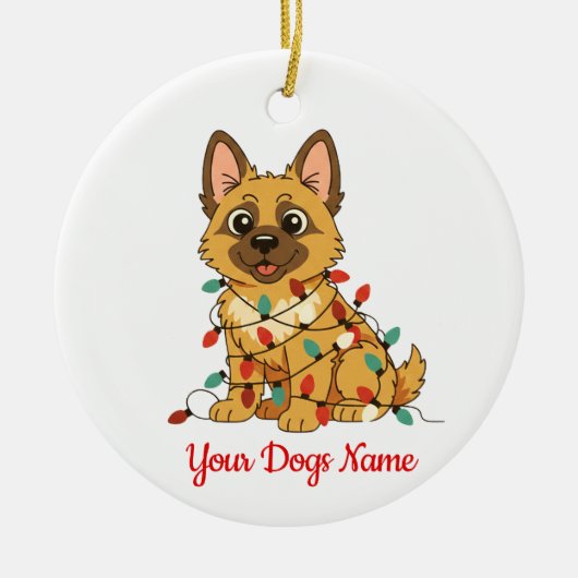 Personalized Pet Christmas Ornament German Shepard (Voorkant)