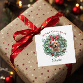 Personalized Pet Christmas with Wreath & Name Bedankjes Labels