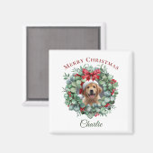 Personalized Pet Christmas with Wreath & Name Magneet (Voorkant / Achterkant)