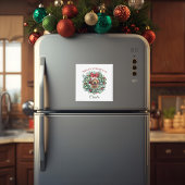 Personalized Pet Christmas with Wreath & Name Magneet