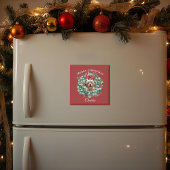 Personalized Pet Christmas with Wreath & Name Magneet