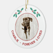 Personalized Pet Dog Memorial Christmas Photo Keramisch Ornament (Links)