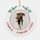 Personalized Pet Dog Memorial Christmas Photo Keramisch Ornament (Achterkant)