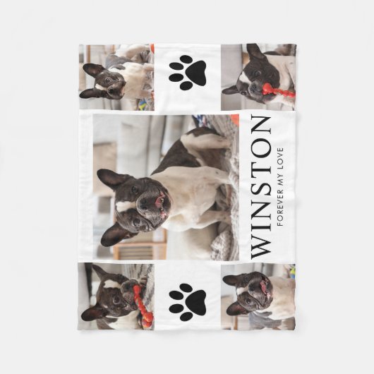 Personalized Pet Dog Memorial Keepsake Photo Fleece Deken (Voorkant)