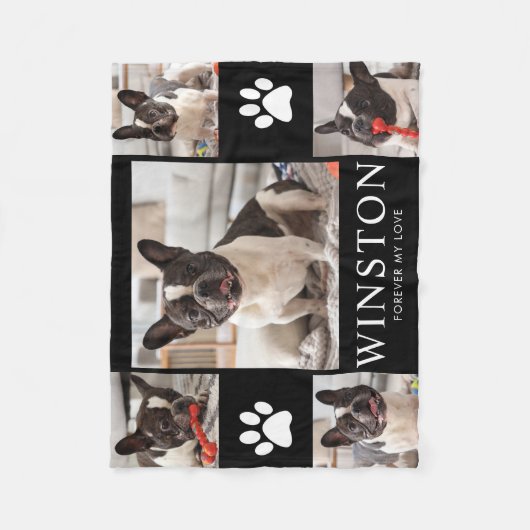 Personalized Pet Dog Memorial Photo Keepsake Fleece Deken (Voorkant)