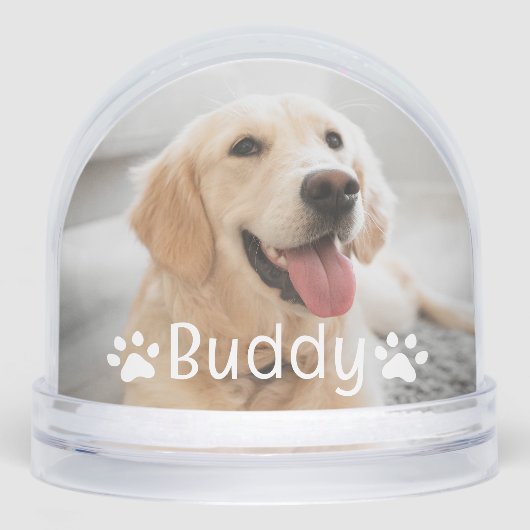 Personalized Pet Dog Name and Photo Custom Sneeuwbol (Voorkant)