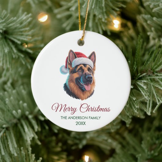 Personalized Pet German Shepherd Christmas  Keramisch Ornament (Boom)