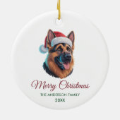 Personalized Pet German Shepherd Christmas  Keramisch Ornament (Achterkant)