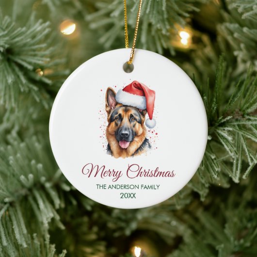 Personalized Pet German Shepherd Christmas  Keramisch Ornament (Boom)