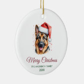 Personalized Pet German Shepherd Christmas  Keramisch Ornament (Rechts)