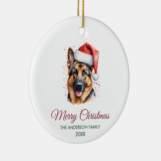 Personalized Pet German Shepherd Christmas Keramisch Ornament (Rechts)