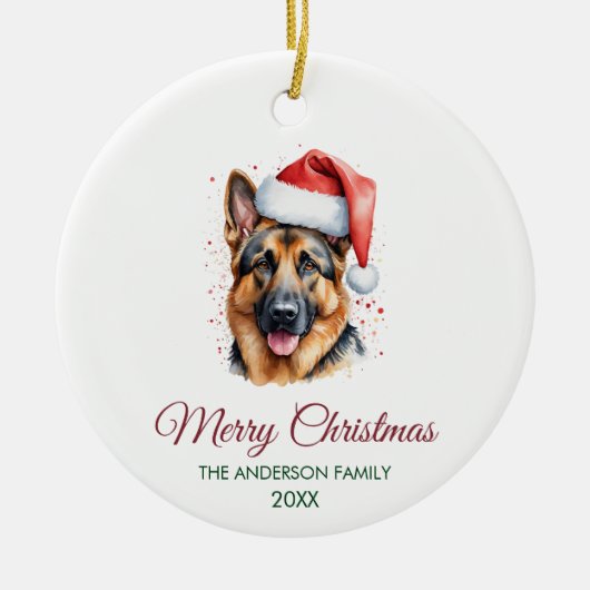 Personalized Pet German Shepherd Christmas  Keramisch Ornament (Voorkant)