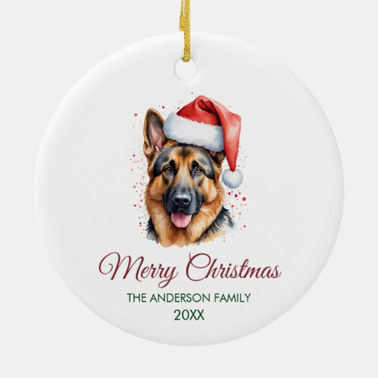 Personalized Pet German Shepherd Christmas  Keramisch Ornament (Achterkant)