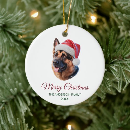 Personalized Pet German Shepherd Christmas Keramisch Ornament (Boom)