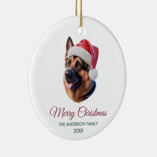 Personalized Pet German Shepherd Christmas  Keramisch Ornament (Rechts)