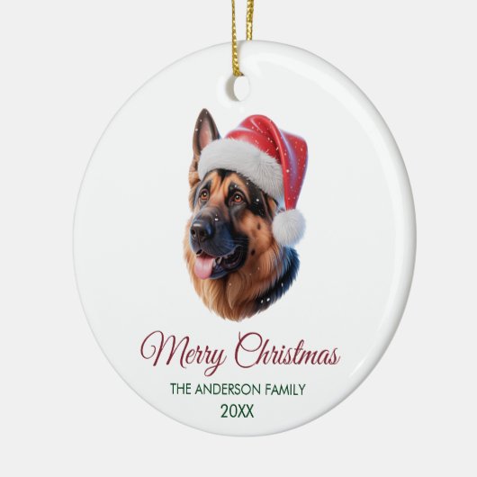 Personalized Pet German Shepherd Christmas  Keramisch Ornament (Links)