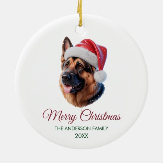 Personalized Pet German Shepherd Christmas  Keramisch Ornament (Achterkant)