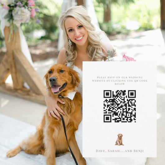 Personalized Pet Image Wedding RSVP Kaartje