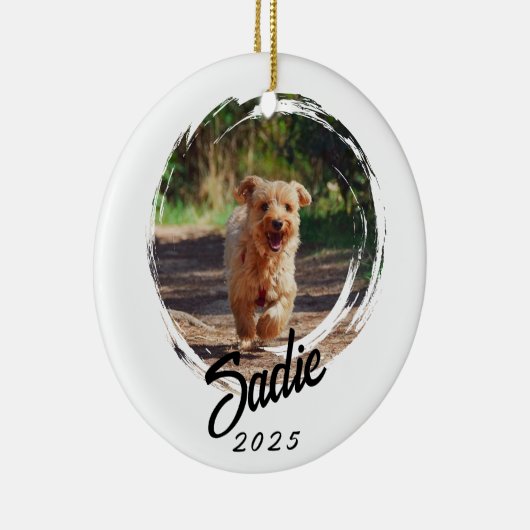 Personalized Pet Lover Gift - Custom Photo & Name Keramisch Ornament (Rechts)