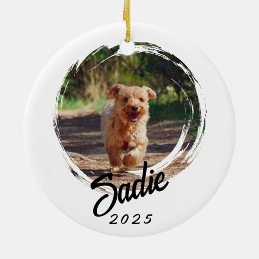 Personalized Pet Lover Gift - Custom Photo & Name Keramisch Ornament (Achterkant)
