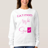 Personalized Pet Lover Pink Script Funny Cat Mom Trui (Voorkant)