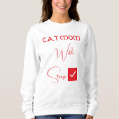 Personalized Pet Lover Red Script Funny Cat Mom Trui (Voorkant)
