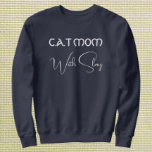 Personalized Pet Lover Script Cat Mom Navy Blue