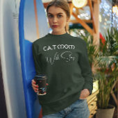 Personalized Pet Lover White Script Cat Mom Green Trui