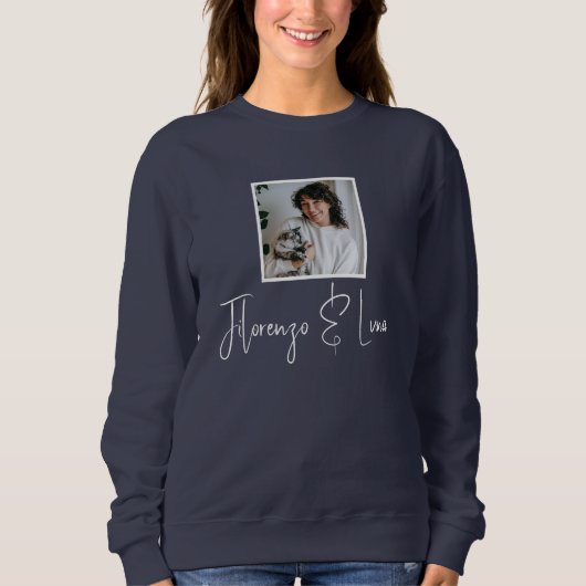 Personalized Pet Lovers Photo Script Name Cat Mom Trui (Voorkant)