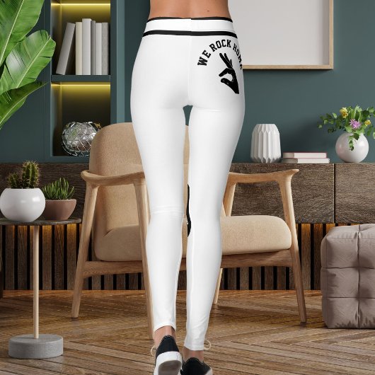 Personalized Pet Mama Black White Striped Stylish Leggings