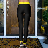 Personalized Pet Mom Cute Black And Yellow Stripes Leggings