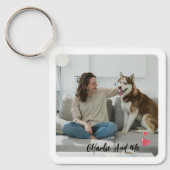Personalized Pet Photo and Owner Heart Keychain  (Voorkant)