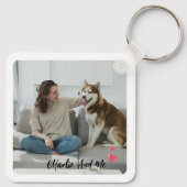 Personalized Pet Photo and Owner Heart Keychain  (Achterkant)