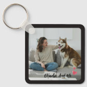Personalized Pet Photo and Owner Heart Keychain  (Voorkant)