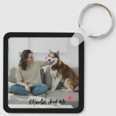 Personalized Pet Photo and Owner Heart Keychain  (Achterkant)