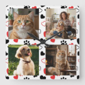 Personalized Pet Photo Collage Square Wall Clock  Vierkante Klok (Voorkant)