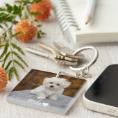 Personalized Pet Photo Keychain with Name (Voorkant Rechts)
