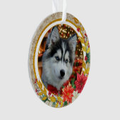 Personalized Pet Photo "Love" Gold Glitter Ornament (voorkant)