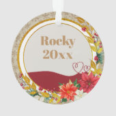 Personalized Pet Photo "Love" Gold Glitter Ornament (achterkant)
