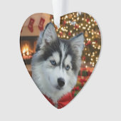 Personalized Pet Photo "Love" Gold Glitter Ornament (voorkant)