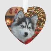 Personalized Pet Photo "Love" Gold Glitter Ornament (voorkant)